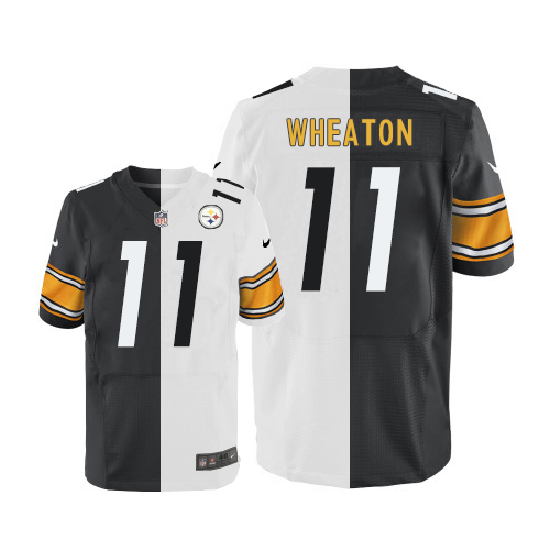 Men's Elite Markus Wheaton Nike Jersey Black/White - #11 Split Fashion NFL Pittsburgh Steelers